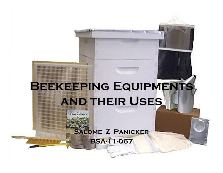 Cover of Beekeeping equipment and uses